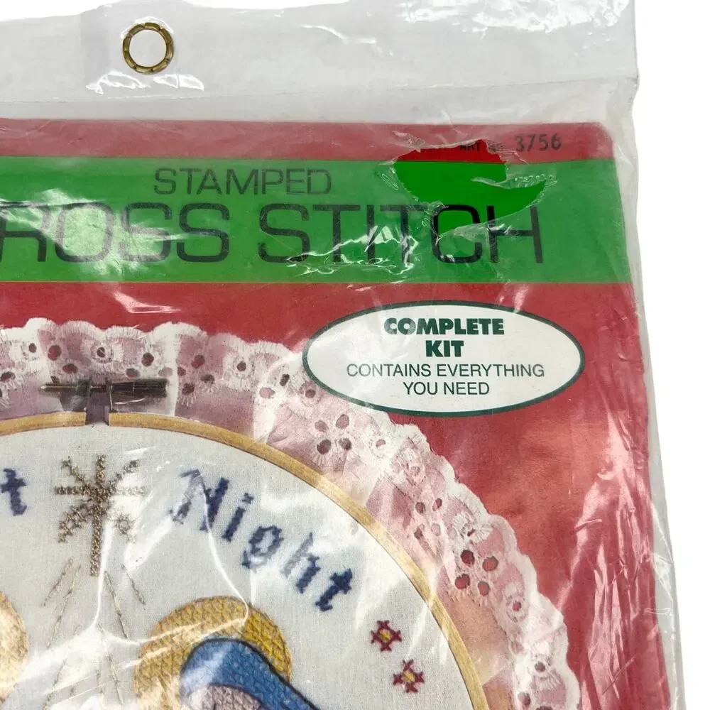Colortex Silent Night Holy Night 1986 Stamped Cross Stitch Kit New